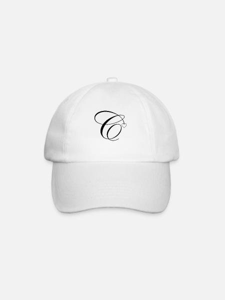 Lettre c calligraphie cœur - Casquette classique - blanc/blanc