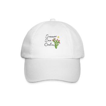 Soleil d’été et cactus autocollant design désert - Casquette classique - blanc/blanc - Devant