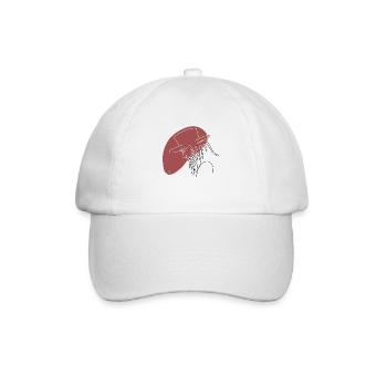 "Man with Hat", Boho Line Art Design, "Faces" - Baseball Cap - white/white - Front