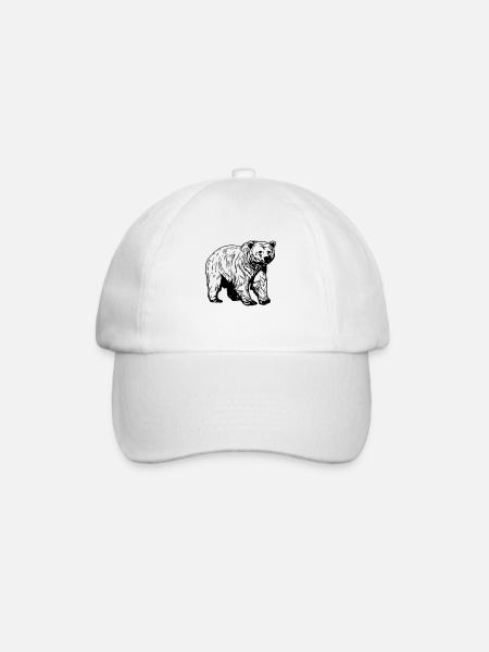 Bär - Baseballkappe - Weiß/Weiß