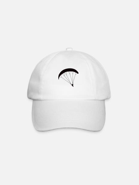 Gleitschirmflieger Siluette - Baseballkappe - Weiß/Weiß