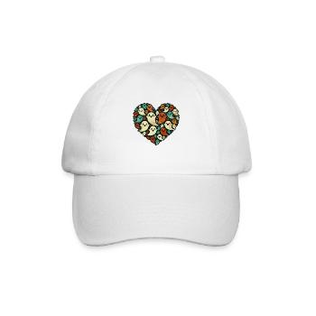 Vintage Ghost Heart T-Shirt - Baseballkappe - Weiß/Weiß - Vorne