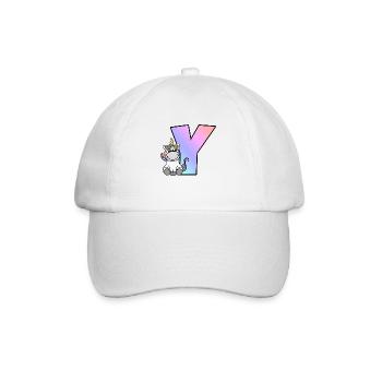 Unicorn Letter Y - Baseball Cap - white/white - Front