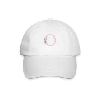 O| Monogramme | Eucalyptus Pastel Fleur Bleu - Casquette classique - blanc/blanc - Devant