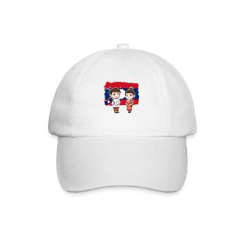 Laos Laote Mädchen Junge Flagge I Geschenk - Baseballkappe - Weiß/Weiß - Vorne