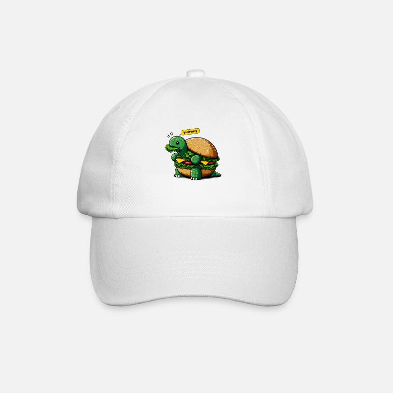 Turtle Burger Funny Animals - Baseball Cap - white/white