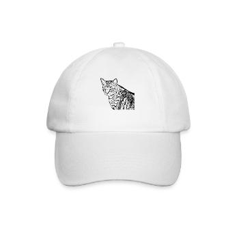 Katze Kätzchen Tigerkatze - Baseballkappe - Weiß/Weiß - Vorne