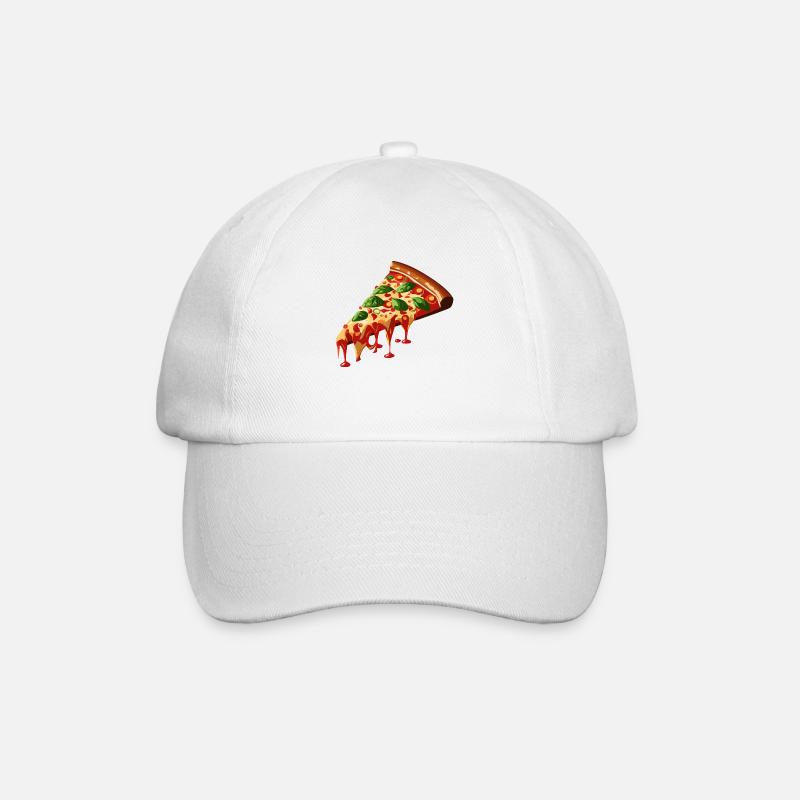 Pizzastück 3D - Baseballkappe - Weiß/Weiß