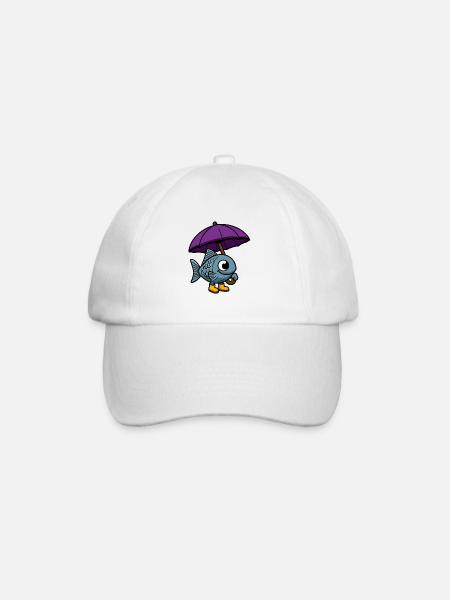 Pesce di mare stivali di gomma ombrello nell'asciutto - Cappello con visiera - bianco/bianco
