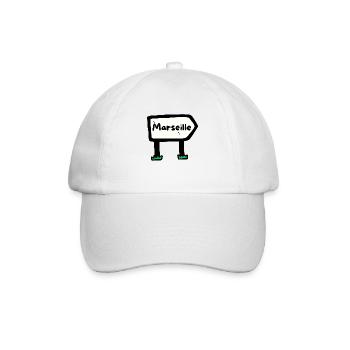 Panneau ville de Marseille - Casquette classique - blanc/blanc - Devant