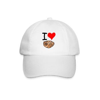 Kultgebäck Franzbrötchen Hamburg I Love Franz - Baseballkappe - Weiß/Weiß - Vorne