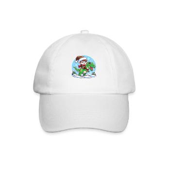 Elf und T-Rex - Baseballkappe - Weiß/Weiß - Vorne