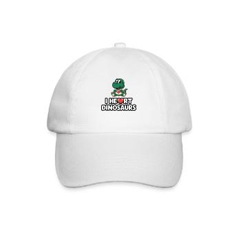 I Heart Dinosaurs T-Shirt - Baseball Cap - white/white - Front
