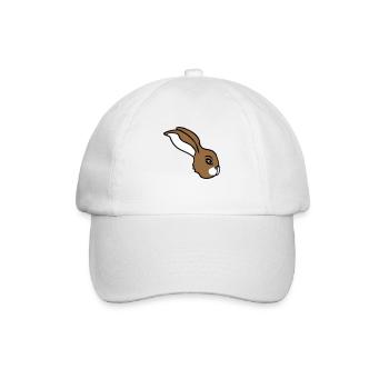 Bunny face peeking sideways profile side view - Baseball Cap - white/white - Front