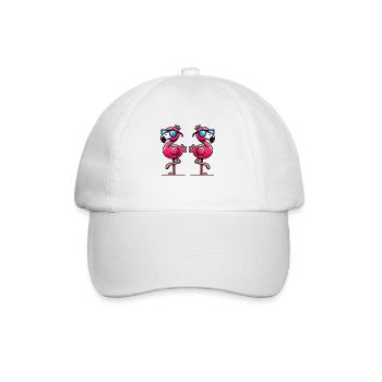 Flamingo Sunglasses 2 - Baseball Cap - white/white - Front