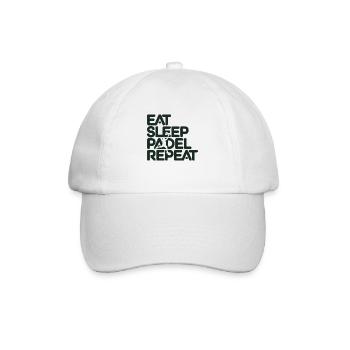 Eat sleep padel repeat 1 - Baseballkappe - Weiß/Weiß - Vorne
