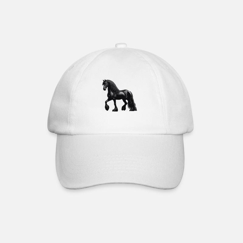 Friesian horse show - Baseball Cap - white/white