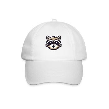 Raccoon Portrait - Baseball Cap - white/white - Front