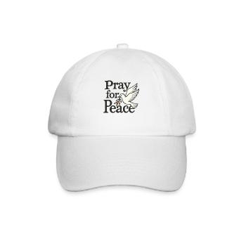 Pray for Peace – Dove with Olive Branch Spiritual - Baseball Cap - white/white - Front