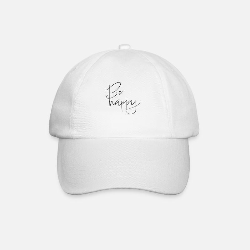 Be happy - Baseballkappe - Weiß/Weiß