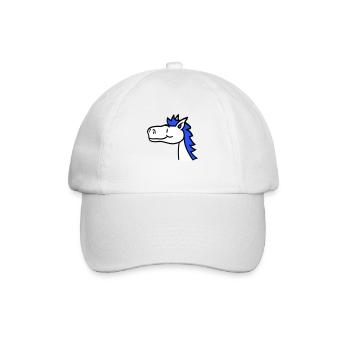 Pferd Süß Pony Fohlen Lange Haare Niedlich Comic - Baseballkappe - Weiß/Weiß - Vorne