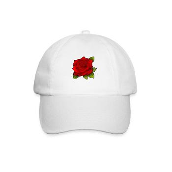 Red rose - Baseball Cap - white/white - Front