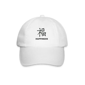 Happiness Caractères chinois - Casquette classique - blanc/blanc - Devant