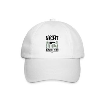 Ich Kann Nicht Mein Holz Braucht Mich - Holzfäller - Baseballkappe - Weiß/Weiß - Vorne