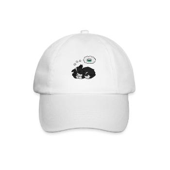 A cute border collie puppy who dreams of sheep. - Baseball Cap - white/white - Front