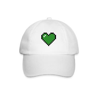 Cute Pixel Art Heart Heart Love Green - Baseball Cap - white/white - Front