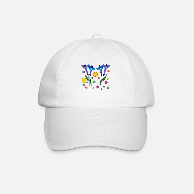 Blumen - Baseballkappe - Weiß/Weiß