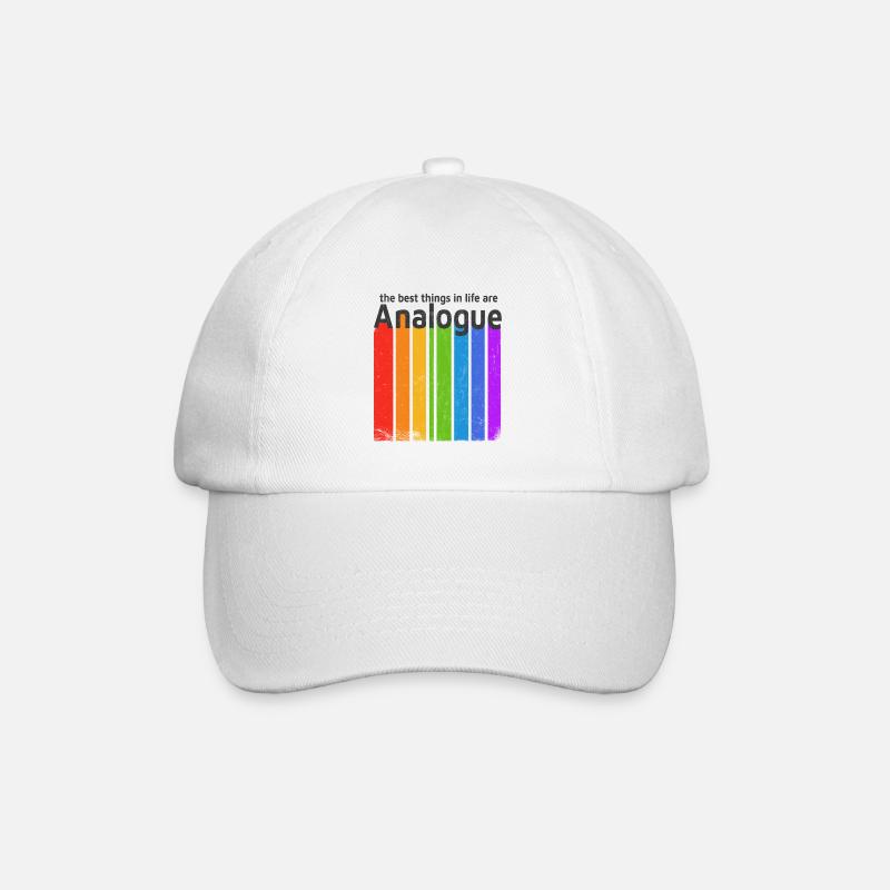 DIE BESTEN DINGE IM LEBEN SIND ANALOG RETRO STYLE - Baseballkappe - Weiß/Weiß