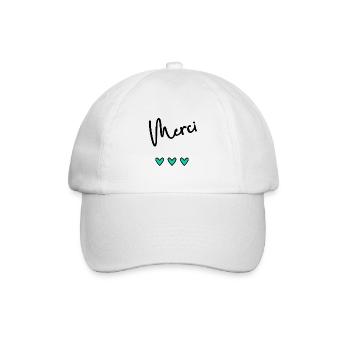 MERCI. THANKS. THANK YOU. ANNIVERSAIRE. NAISSANCE. - Casquette classique - blanc/blanc - Devant