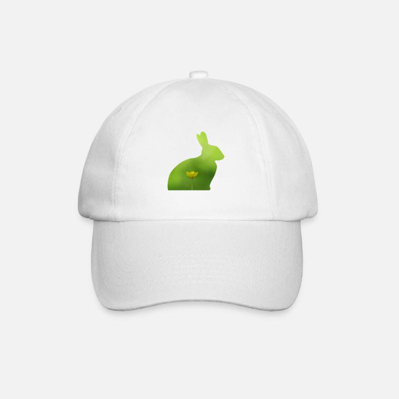 Hase - Baseballkappe - Weiß/Weiß
