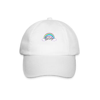 Team Bride Regenbogen - Baseballkappe - Weiß/Weiß - Vorne
