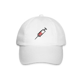 Seringue pleine, injection. Infirmière / médecin. - Casquette classique - blanc/blanc - Devant