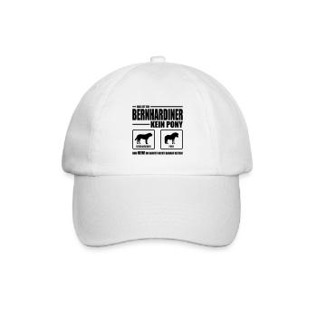 BERNHARDINER kein Pony Wilsigns Hundespruch Hund - Baseballkappe - Weiß/Weiß - Vorne