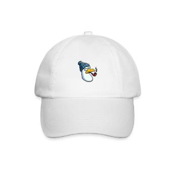 Evil Seagull Beanie Wool Hat & Whistle in Beak - Baseball Cap - white/white - Front