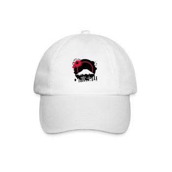 Fujiyama avec fleur de cerisier et calligraphie - Casquette classique - blanc/blanc - Devant