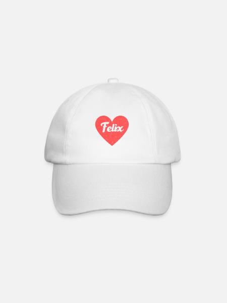 Felix Nom Coeur Rouge Amour Fan Rétro - Casquette classique - blanc/blanc