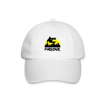 Free running in the city, parkour - Baseball Cap - white/white - Front