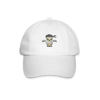 Skull Motorcycle / Dead Motorcyclist - Baseball Cap - white/white - Front