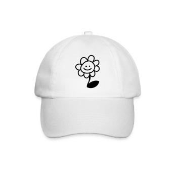 Happy Flower - Line - Baseball Cap - white/white - Front