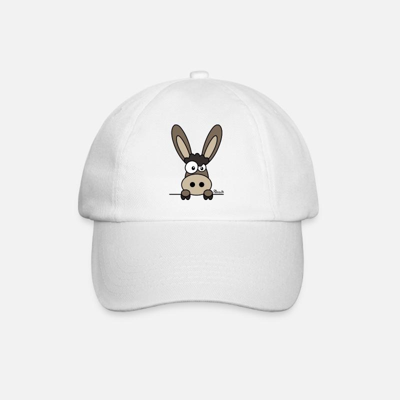 Âne drôle, mascotte - Casquette classique - blanc/blanc