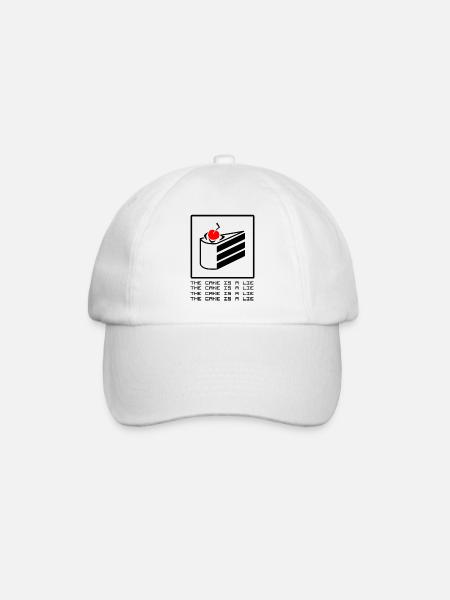 THE CAKE IS A LIE - Baseballkappe - Weiß/Weiß