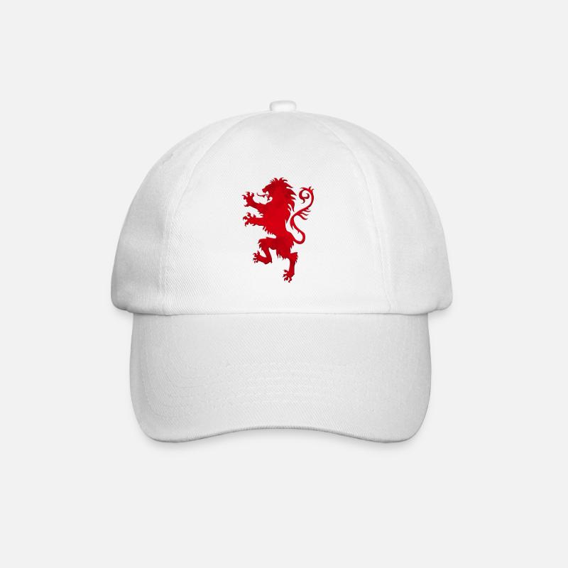 Wappen Löwe rot Wappentier - Baseballkappe - Weiß/Weiß