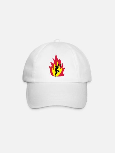 Runner flame - Baseball Cap - white/white