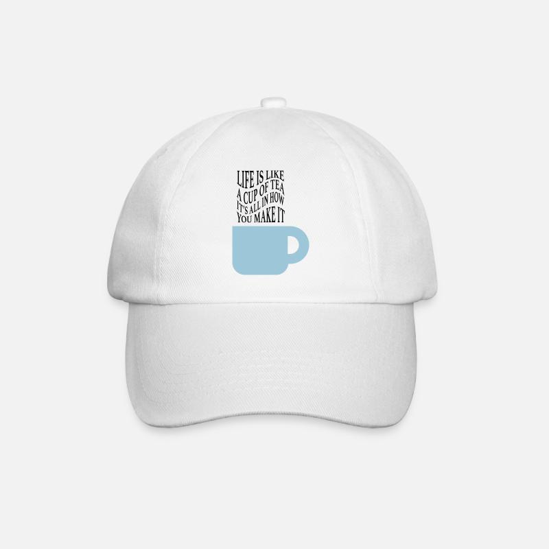 Das Leben ist wie Tee - Baseballkappe - Weiß/Weiß