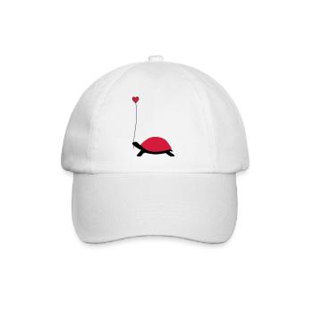 Tortue avec ballon de coeur - Casquette classique - blanc/blanc - Devant