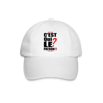 "C'est qui le patron ?!" t-shirt humour - Casquette classique - blanc/blanc - Devant